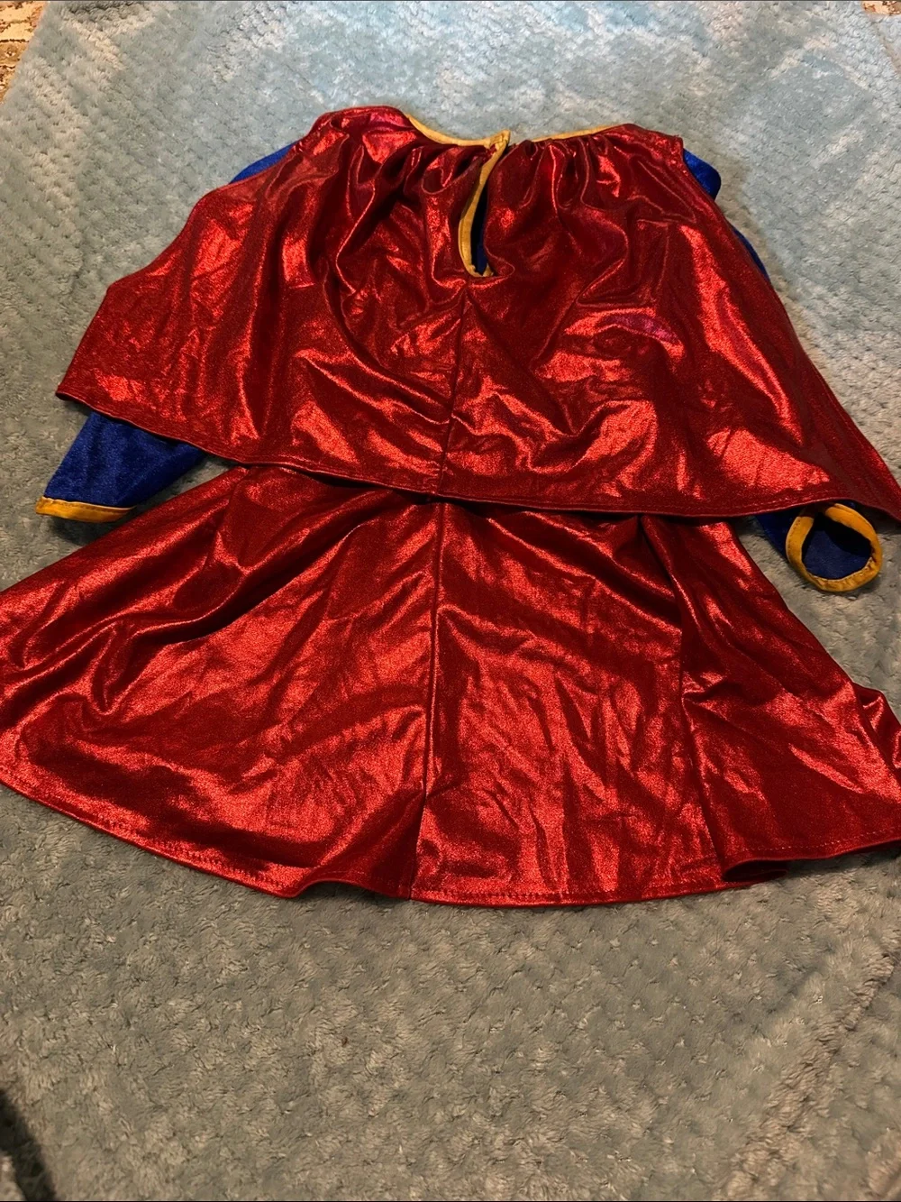 Girls' Superhero Cape Dress Costume - Blue & Red